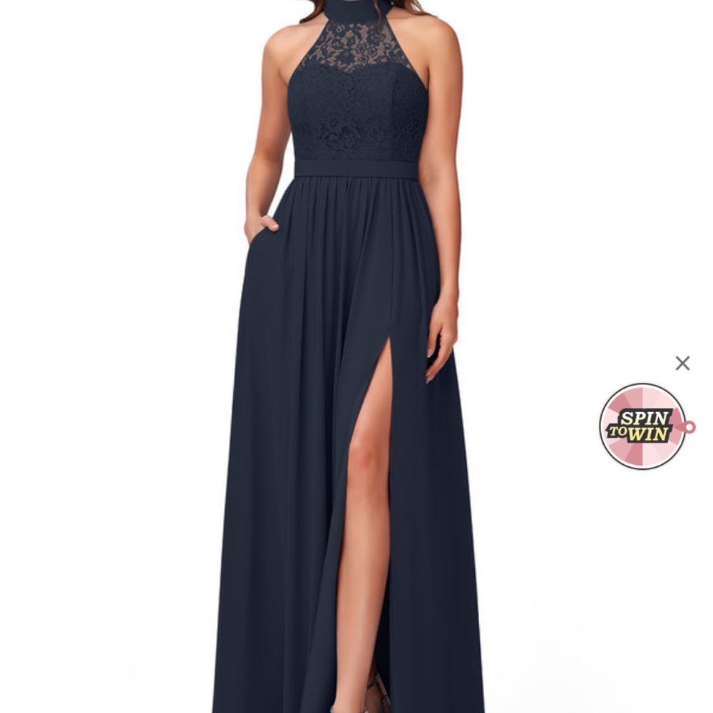 Azazie Emilia Dress in Navy